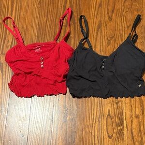 Lucky Brand Red and Black Crop Tops or bra tops - adjustable